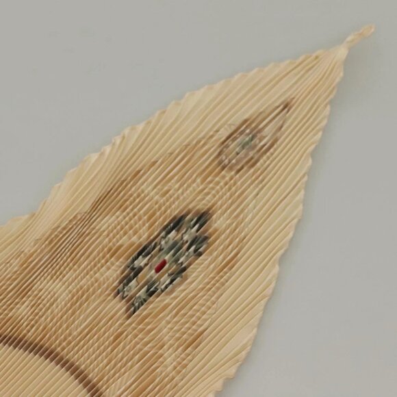 HERMES Pleated Carre 90 Scarf ""SULFURE&PRESSE PAPIERS2 "" Silk Auth ep9648 - Picture 13 of 14